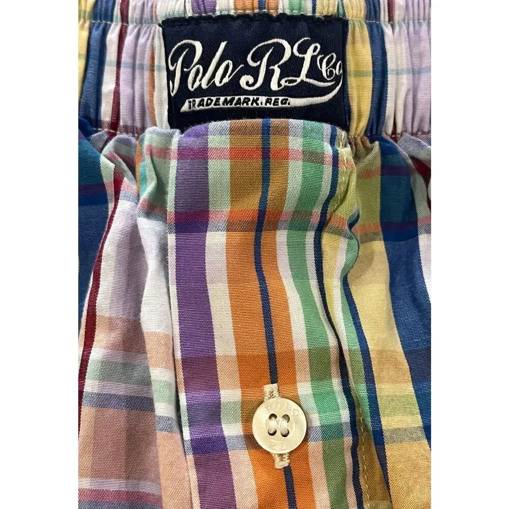 15-64 POLO RALPH LAUREN Men's 100% Cotton Plaid Boxers Medium